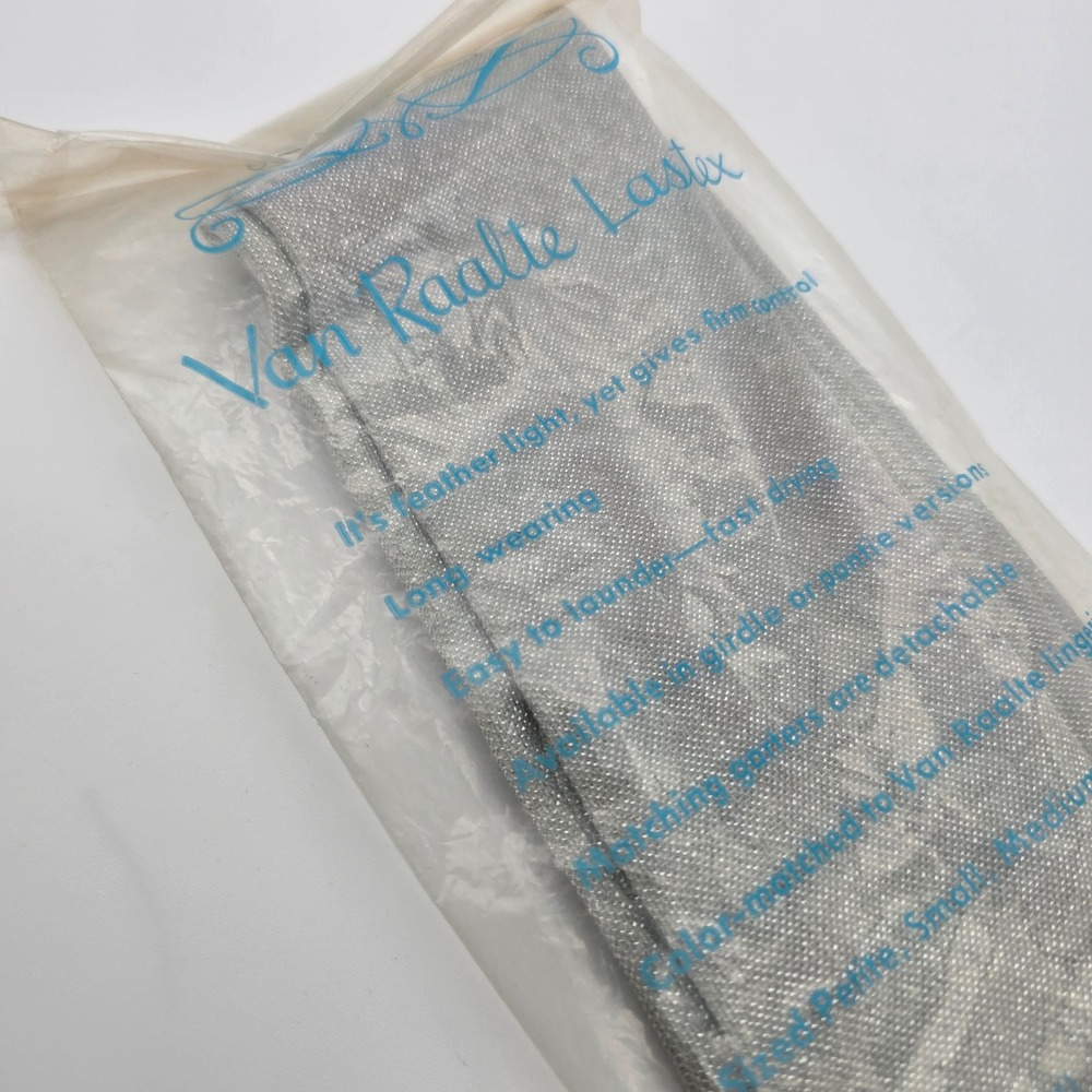 Van Raalte Lastex Vintage Opera Length Gloves Womens Silver Metallic Formal New